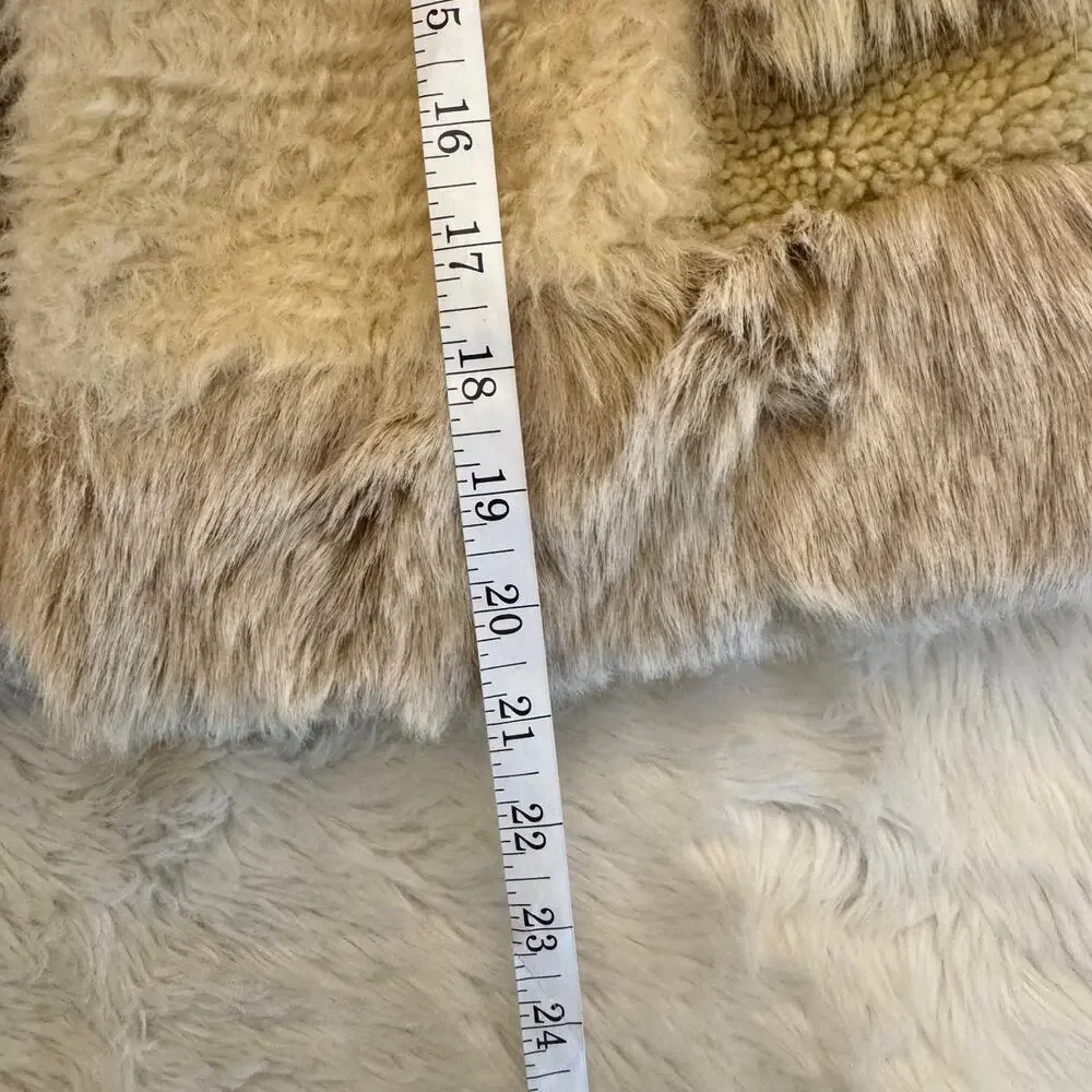 Anthropologie Marlena Faux Fur Boho Patchwork Vest XXS